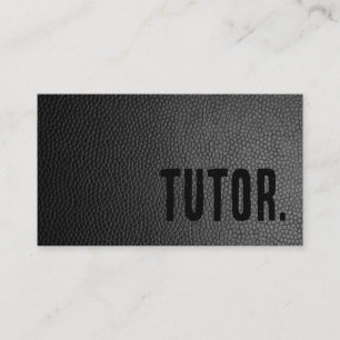 Tarjeta De Visita Tutor de cuero falso negro Premier