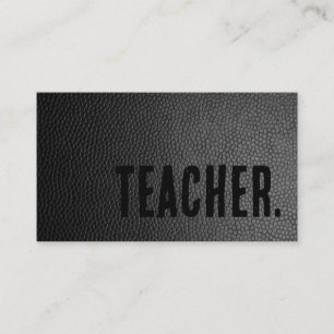Tarjeta De Visita Tutor de cuero falso negro Premier