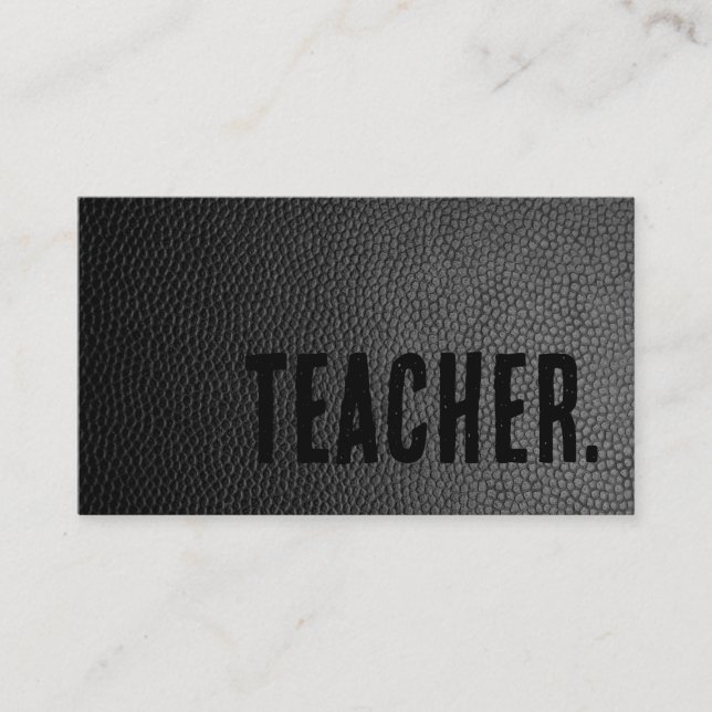 Tarjeta De Visita Tutor de cuero falso negro Premier (Anverso)