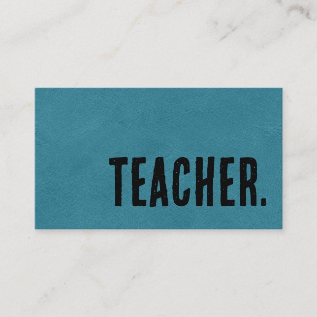 Tarjeta De Visita Tutor de cuero falso Premier Blue (Anverso)