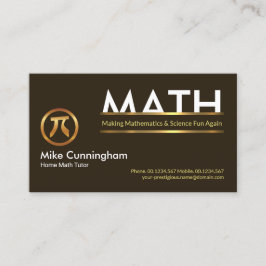 Tarjeta De Visita Tutor de matemática especial para rótulos matemáti
