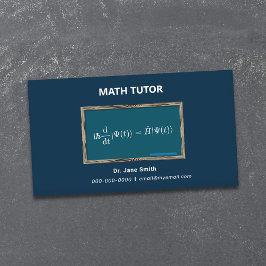 Tarjeta De Visita Tutor de matemáticas de chalkboard y ecuaciones az