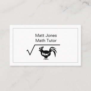 Tarjeta De Visita Tutor de matemáticas divertidas o raíz cuadrada de