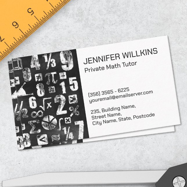 Tarjeta De Visita Tutor de matemáticas privado - Educador de matemát (Subido por el creador)