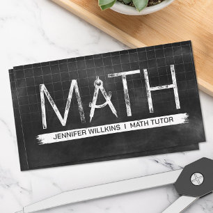 Tarjeta De Visita Tutor de matemáticas privado - Educador de matemát