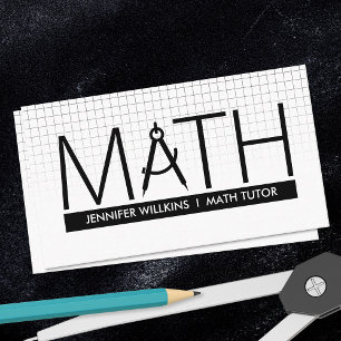 Tarjeta De Visita Tutor de matemáticas privado - Educador de matemát