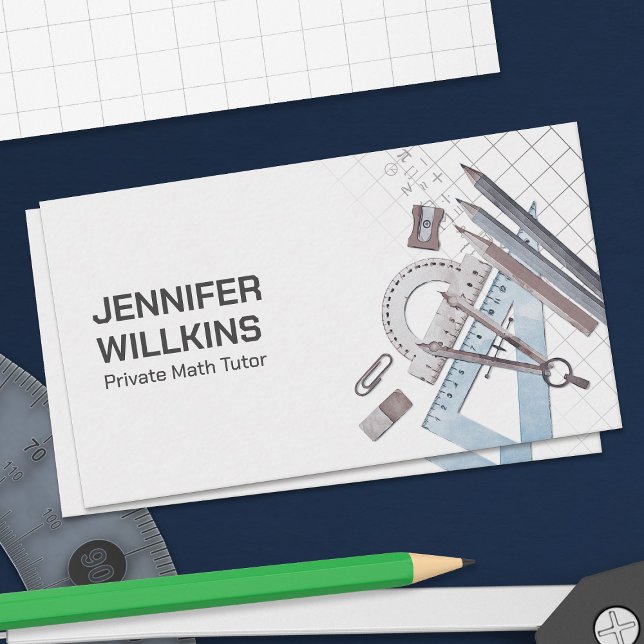 Tarjeta De Visita Tutor de matemáticas privado - Educador de matemát (Subido por el creador)