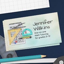 Tarjeta De Visita Tutor de matemáticas privado - Educador de matemát