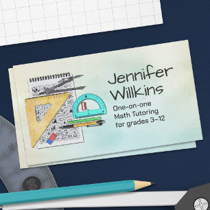 Tarjeta De Visita Tutor de matemáticas privado - Educador de matemát