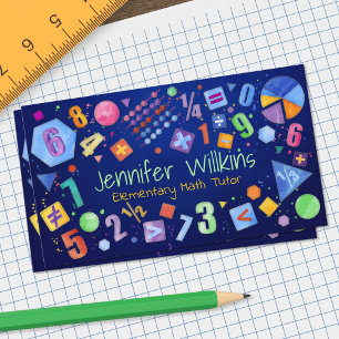 Tarjeta De Visita Tutor de matemáticas privado - Primeras notas, Bus