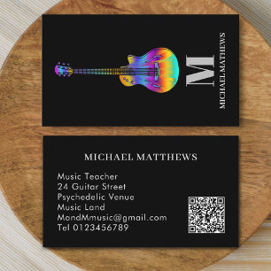 Tarjeta De Visita Tutor de Música de Guitarra Músico Profesional Cód