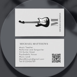 Tarjeta De Visita Tutor de Música de Guitarra Músico Profesional Cód