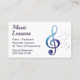 Tarjeta De Visita Tutor de música Piano Tuition