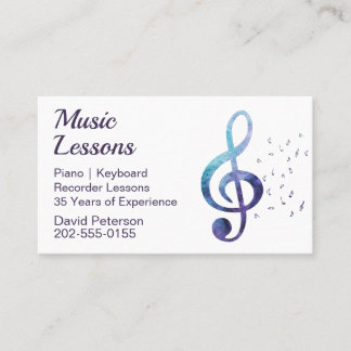 Tarjeta De Visita Tutor de música Piano Tuition