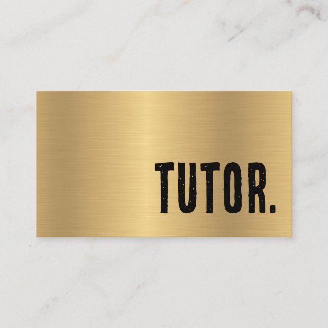 Tarjeta De Visita Tutor de oro de Faux Premier (Anverso)