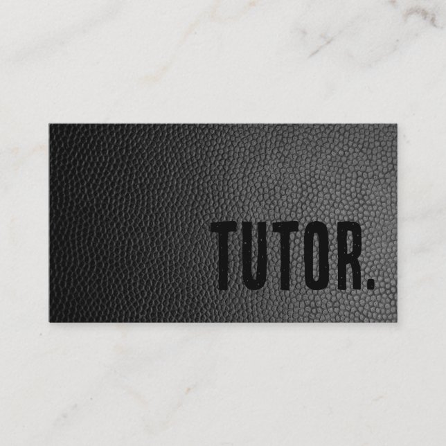 Tarjeta De Visita Tutor Premier Black Faux Leather (Anverso)