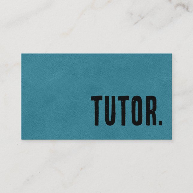 Tarjeta De Visita Tutor Premier Blue Faux Leather (Anverso)