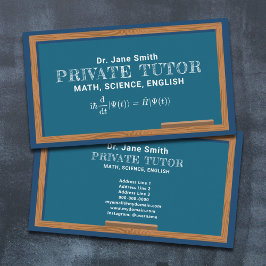 Tarjeta De Visita Tutor privado de chalkboard y ecuación