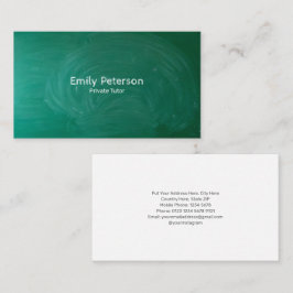 Tarjeta De Visita Tutor privado de pizarra verde