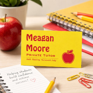 Tarjeta De Visita Tutor Privado Manzana Brillante 