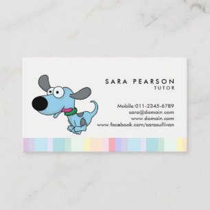 Tarjeta De Visita Tutor Tuition Tutoring Cartoon Dog