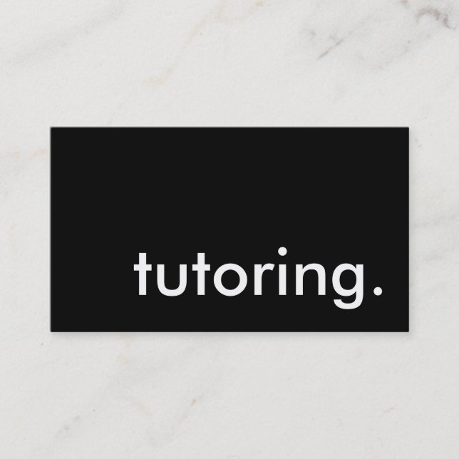 Tarjeta De Visita tutoría. (Anverso)