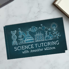 Tarjeta De Visita Tutoría de ciencia - Ilustracion Chalk del profeso
