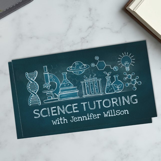 Tarjeta De Visita Tutoría de ciencia - Ilustracion Chalk del profeso (Subido por el creador)