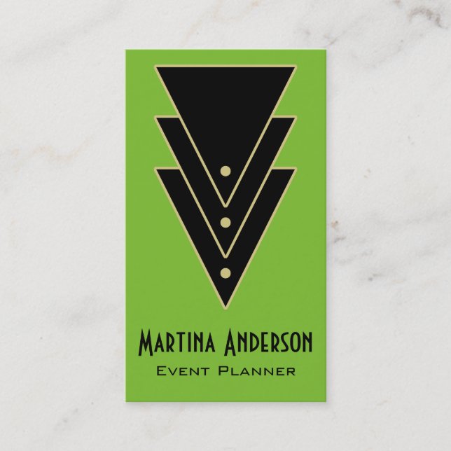 Tarjeta De Visita Tuxedo Art Deco moderno (Anverso)