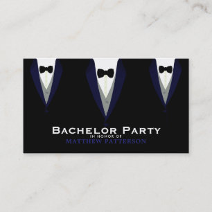 Tarjeta De Visita Tuxedo negro, elegante y moderno boleto de partido