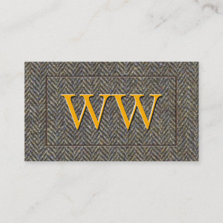 Tarjeta De Visita Tweed de la raspa de arenque del vintage y