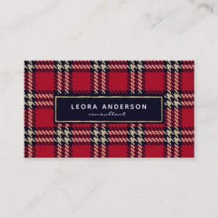 Tarjeta De Visita Tweed de yeso rojo