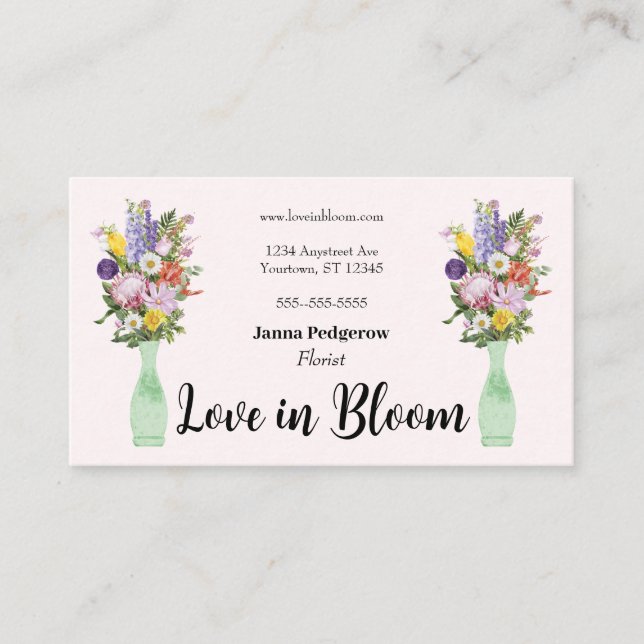 Tarjeta De Visita Two Bouquets Florist (Anverso)