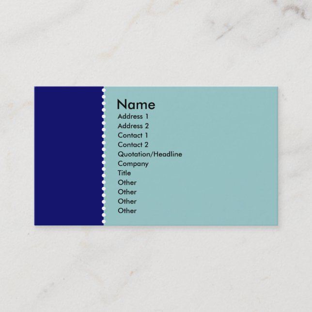 Tarjeta De Visita Two Tone - Línea de puntos (Anverso)