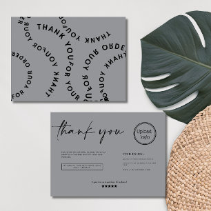 Tarjeta De Visita Typografía circular moderna Gris gracias