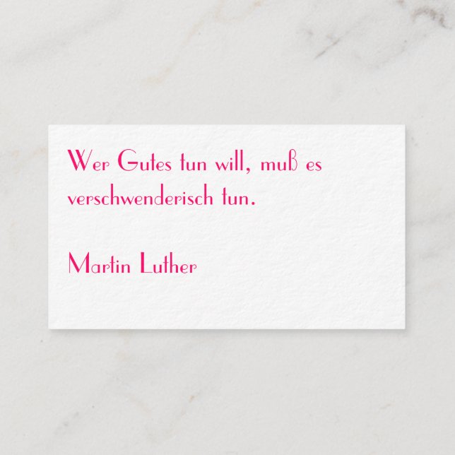 Tarjeta De Visita Typografische Visitenkarte (Reverso)