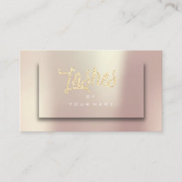 Tarjeta De Visita Typograph Purpurina Rubor Rosa Oro Makeup Lashes 3