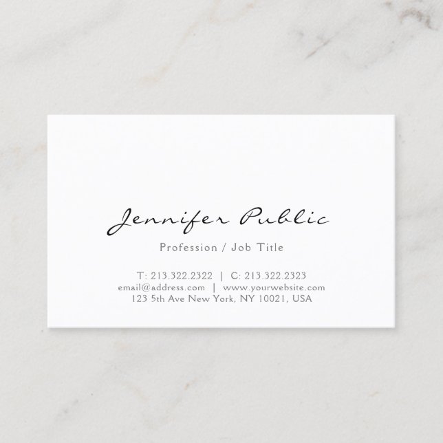 Tarjeta De Visita Typography Name Modern Professional Elegant Simple (Anverso)