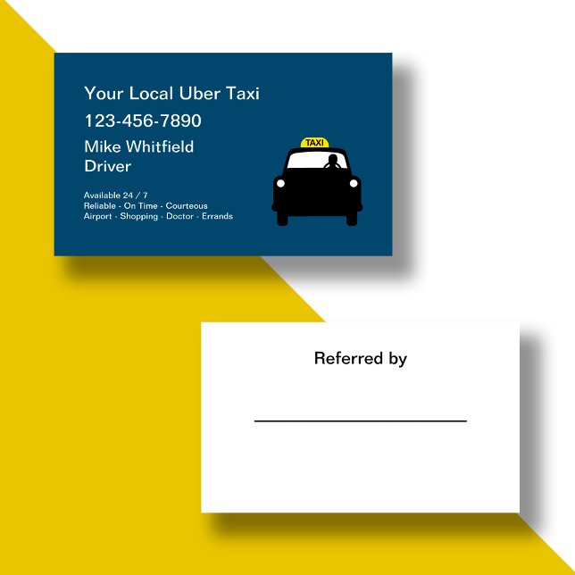 Tarjeta De Visita Uber Taxi Ride Compartir Correo (Subido por el creador)