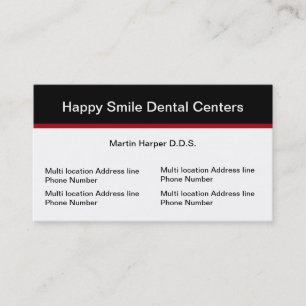 Tarjeta De Visita Ubicación del múltiplo de la oficina del dentist