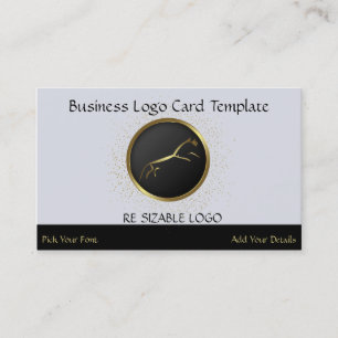 Tarjeta De Visita Uffington - Logo del caballo de oro de Geoglíficos