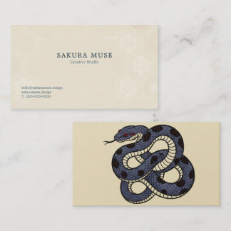 Tarjeta De Visita Ukiyo-e Inspired Snake Business Card – Convention