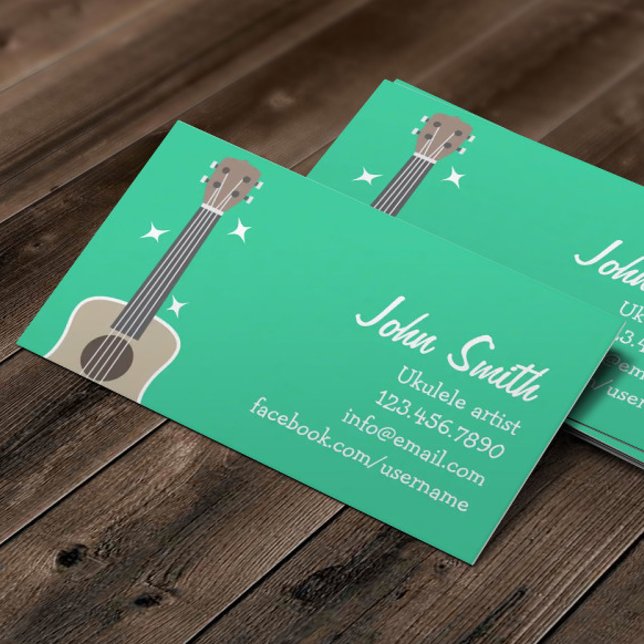 Tarjeta De Visita Ukulele Artista Cute Music (Subido por el creador)