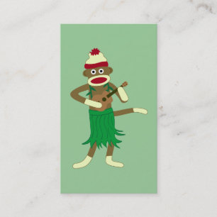 Tarjeta De Visita Ukulele del mono del calcetín