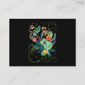 Tarjeta De Visita Ukulele Music Flowers Hawaii