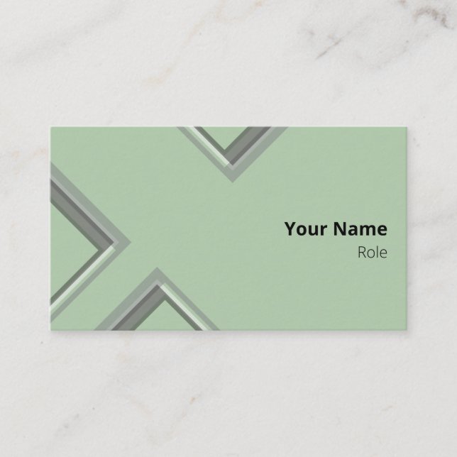 Tarjeta De Visita Últimas formas de triángulo geométrico verde (Anverso)