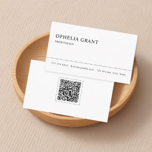 Tarjeta De Visita Ultra Minimalista Código QR Moderno
