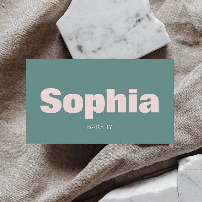 Tarjeta De Visita Ultra Minimalista negrita rosa verde (Subido por el creador)