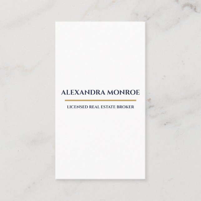 Tarjeta De Visita Ultra-Modern Real Estate Vertical Business Card (Anverso)