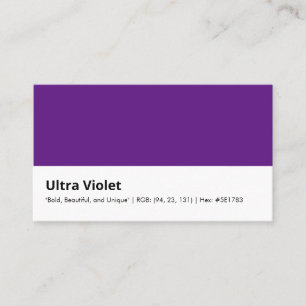 Tarjeta De Visita Ultra Violeta Color "Audaz, Hermoso y Único"